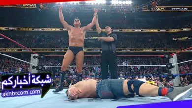 غونتر يهزم جون سينا فى مباراة اعتزاله فى main event مين ايفنت